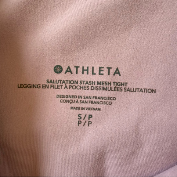 Athleta Blush Salutation Stash Mesh Tight Size S - Picture 4 of 7